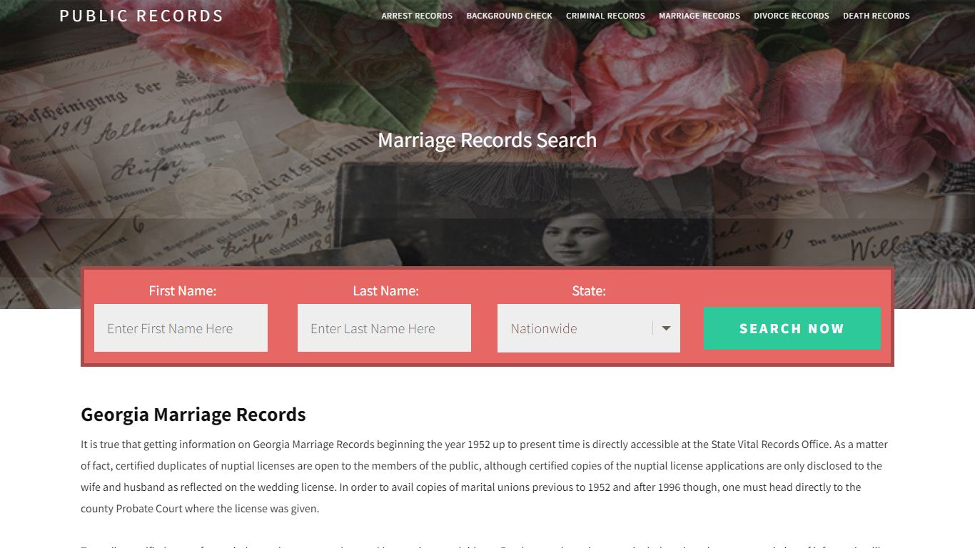 Georgia Marriage Records | Enter Name and Search. 14Days Free